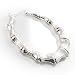 Large Rhodium Plated Bamboo Style Hoop Earrings