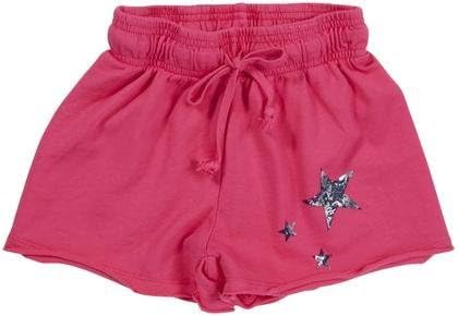 T2Love Little Girls' Foil Stars Uni Shorts (Toddler/Kid) - Fushia - 2