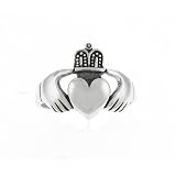 Celtic Mens Sterling Silver Irish Claddagh Ring