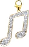 14k Gold Diamond Musical Note Charm (1/10 cttw)