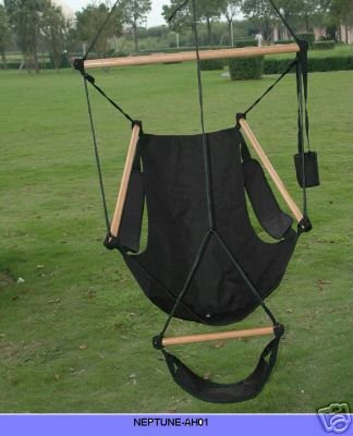 Childrens Toyshop  Outdoor Living : NEPTUNE OUTDOOR HANGING AIR CHAIR HAMMOCK PORCH SWING BLACK NEW