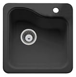 American Standard 7185.001.178 Silhouette 18-Inch Americast Center Hole Island Sink, Black