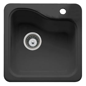 American Standard 7185.001.178 Silhouette Island Sink with a Center Hole, Black