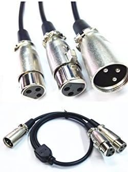 XLR Male to Dual XLR Female Y-Cable,L=50cm(BLACK)