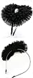 Victorian Couture Renaissance Ruffle Black Large Flower Headband