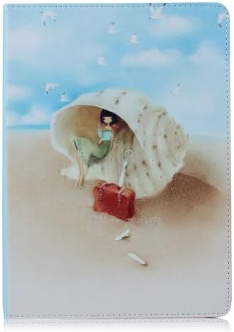 CASEWOOT iPad mini 2 Folio Case - iPad mini with Retina Display Girl Lovely Cartoon PU Leather Smart Cover Auto Sleep / Wake Feature - (Blue Shell)