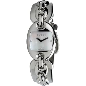 GUCCI Women's 121 Marina Chain Mother-of-Pearl Diamond Watch #YA121504