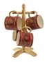 4PC COFFEE MUGS, LARGE MUGS ORCHARD RED TUSCANY