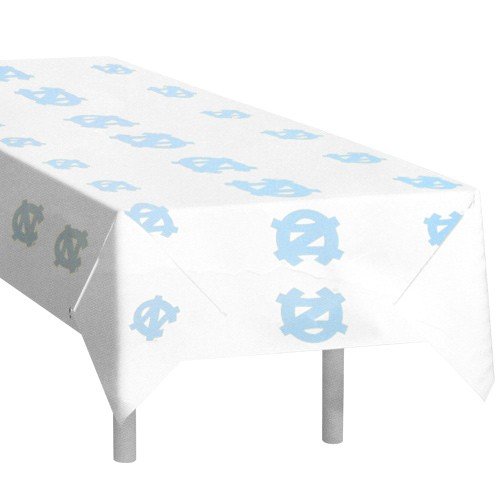 NCAA North Carolina Tar Heels (UNC) White Team Logo 54'' x 108'' Plastic Tablecover