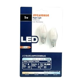 Sylvania 78562 LED C7 1-Watt Night Light, 2-Pack by Sylvania