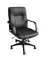 "Madison" Leather Executive Office Chair w/ Black Base & Gas Lift & Tilt w/ Lumbar Support