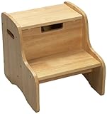 Gift Mark Childrens Two Step Stool with Storage, Natural