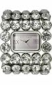 Betsey Johnson Women's Silver Crystal Bracelet Watch #BJ4019