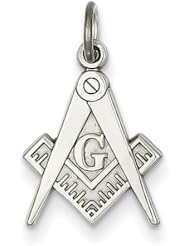 14k White Gold Polished Masonic Charm