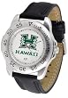 Hawaii Rainbows Suntime Mens Sports Watch w/ Leather Band - NCAA College Athletics