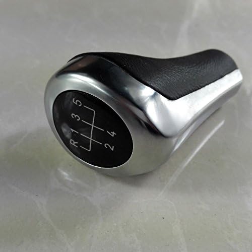 5 or 6 Speed Manual Gear Stick Shift Knob Shifter Lever Leather Chrome For BMW (5 speed)