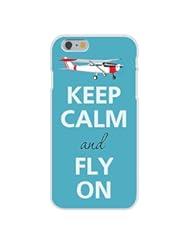 Wireless: Apple iPhone 6+ (Plus) Custom Case White Plastic Snap On - Keep Calm and Fly On Airplane - HAT SHARK