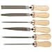 PFERD 6 Piece Hand File Set with Wood Handles (Metal Box), American Pattern, Medium, 4" Length