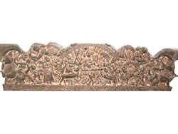 Krishna Radha Carved Wood Headboard Wall Panel India Decor 72 Inch