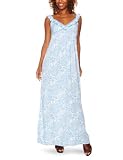 Ruby Rocks Ltd Frill Shoulder Maxi Women’s Dress Ivory/Blue Size 14