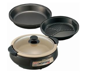 ZOJIRUSHI グリルなべあじまる3枚プレート土鍋風なべ EP-PT30-TA ブラウン