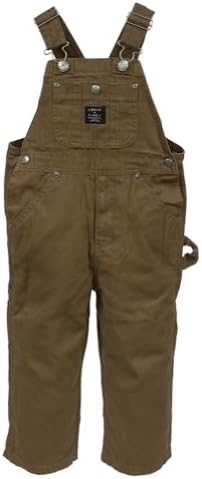 Lakin McKey Premium Washed Boys Duck Bib Overall - Saddle Brown
