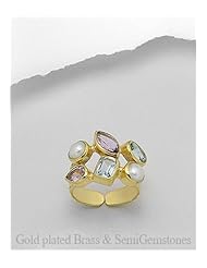 Fresh Water Pearls Ring In Brass
