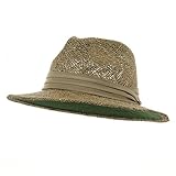 Big Safari 100% Natural Straw Summer Hat - Khaki Band 3XL W08S60F