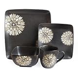 American Atelier Camille 16-Piece Square Dinnerware Set, White