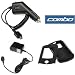 Black Durable Soft Rubber Silicone Skin Case + Rapid Car Charger + Home Travel Charger for AT&T LG CU720 Shine Cell Phone