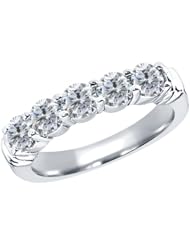 1.35 Ct Round G/H SI2 Diamond 925 Sterling Silver Ring