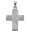 14K White Gold Rugged Cross Pendant - 23.00x19.00mm