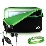 Barnes and Noble Nook Accessories Kit: Jet Black with Nature Green Carrying Sleeve With Extra Pocket + Nook Earphones + A Live*Laugh*Love Wrist Band!!!