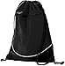 Augusta Sportswear Tri-Color Drawstring Backpack, Black/Black/White, Medium