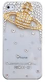 「iphone4S/4ケース キャラクター デコ電 ラインストーン キラキラ ゴールド サターン」の画像