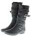 Couture Discount Damenstiefel: London Look: Slouch Stiefel Boots, grau (ST177)