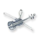 Buy Sterling Silver Antiqued Violin Charm with 20 inch Sterling Silver Chain