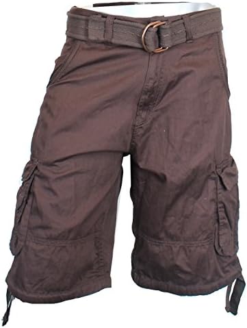 Knockout 789 Men's Cargo Short Ripstop with Belt Included (34, DARK BROWN)