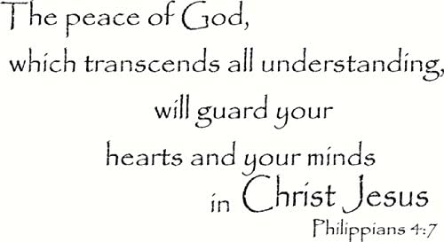 Philippians 4:7, Vinyl Wall Art, the Peace of God, Which Transcends All Understanding, Will Guard Your Hearts and Your Minds in Christ Jesus