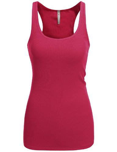 Doublju Womens Stretchy Fabric Comfy Basic Tank Top