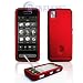 Red Rubber Feel with Lens Snap-On Cover Hard Case Cell Phone Protector for Samsung Instinct M800