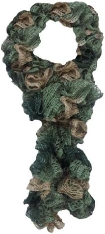Premier Sashay Women's Hand Knit Ruffle Yarn Fashion Scarf - Green Camo