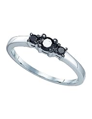 0.27CTW BLACK DIAMOND MICRO-PAVE RING