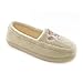 Womens/Ladies Floral Embroidered Terry Fleece Moccasin Slippers