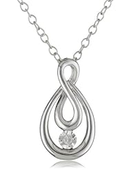 DiAura Sterling Silver Diamond-Accent Figure-Eight Teardrop Pendant Necklace