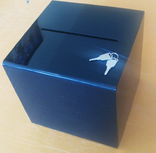 Black Ballot Box / Suggestion Box 8 inch Lockable