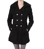 pea coat:Last Kiss Fully Lined Pea Coat in Black, X-Large