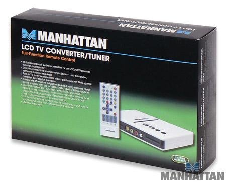 Manhattan LCD TV Converter/Tuner Analog TV, Full Function Remote Control