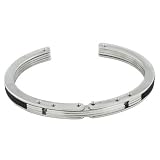 Stainless Steel Black Geometric Pattern Bracelets