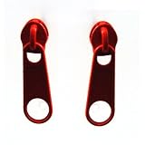 Small Red Zipper Pewter & Metal Earrings by The Olivia Collection